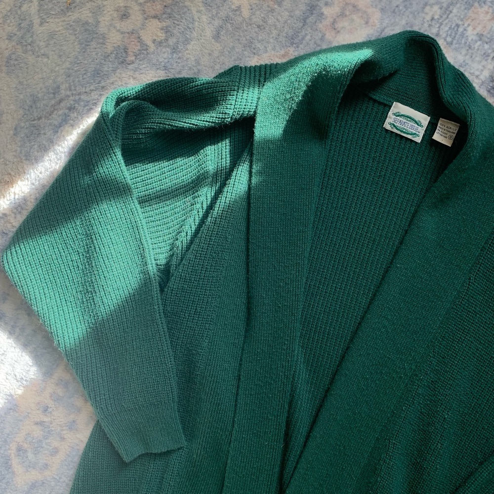 Separate issue Vintage Green Women's long Cardigan - Picture 3 of 8